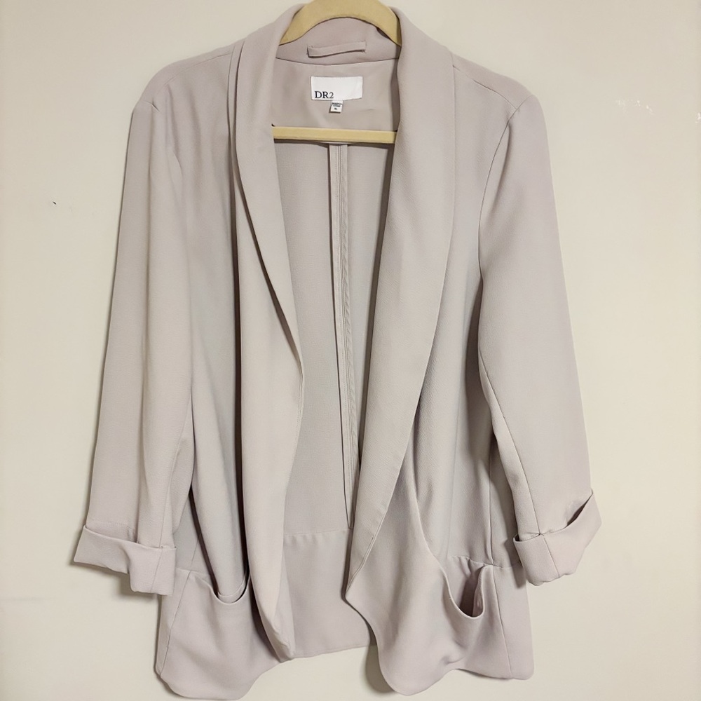 DR2 Blush Open Front Blazer XL Spring Summer Work Travel Jacket